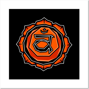 Sacral Chakra Symbol - Sacred Orange Lotus Flower - Svadhisthana - Sacral Chakra Posters and Art